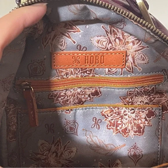 NEW Sexy Purple HOBO Mini Backpack Purse Fuschia Leather And Calf Hair - Picture 12 of 14